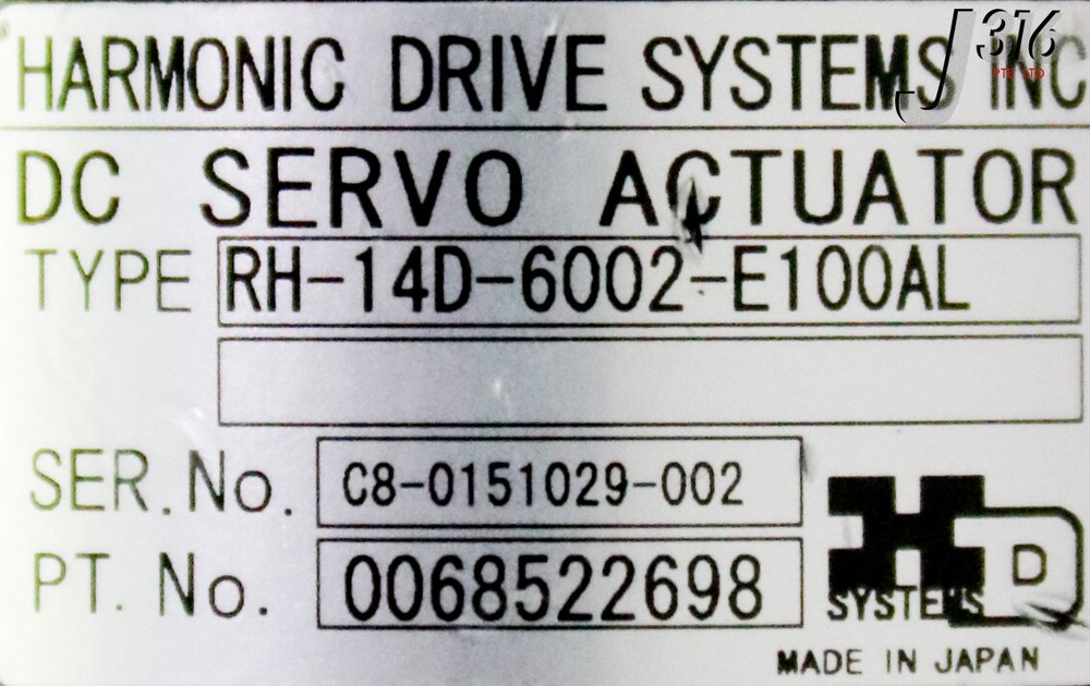 34773 HARMONIC DRIVE DC SERVO ACTUATOR W/ ENCODER ME-02-L RH-14D-6002-E100AL