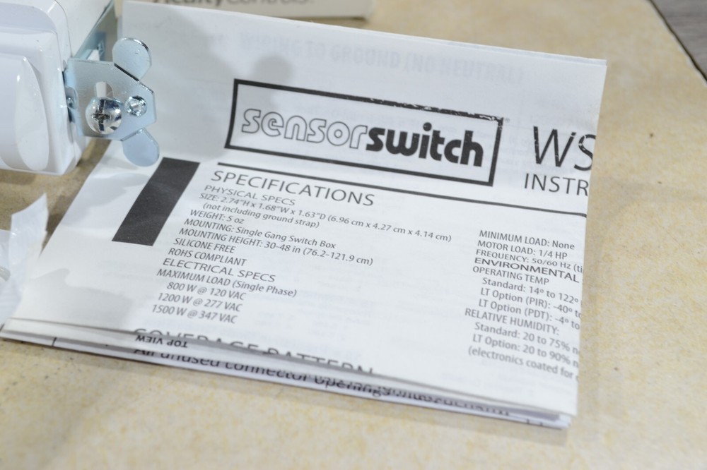 Sensor Switch Motion Detector Switch WSD PDT WH 120/277VAC