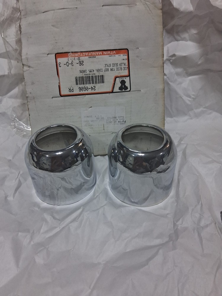 V-Twin 24-0606 41mm Fork Boot Cover Chrome Deuce Style