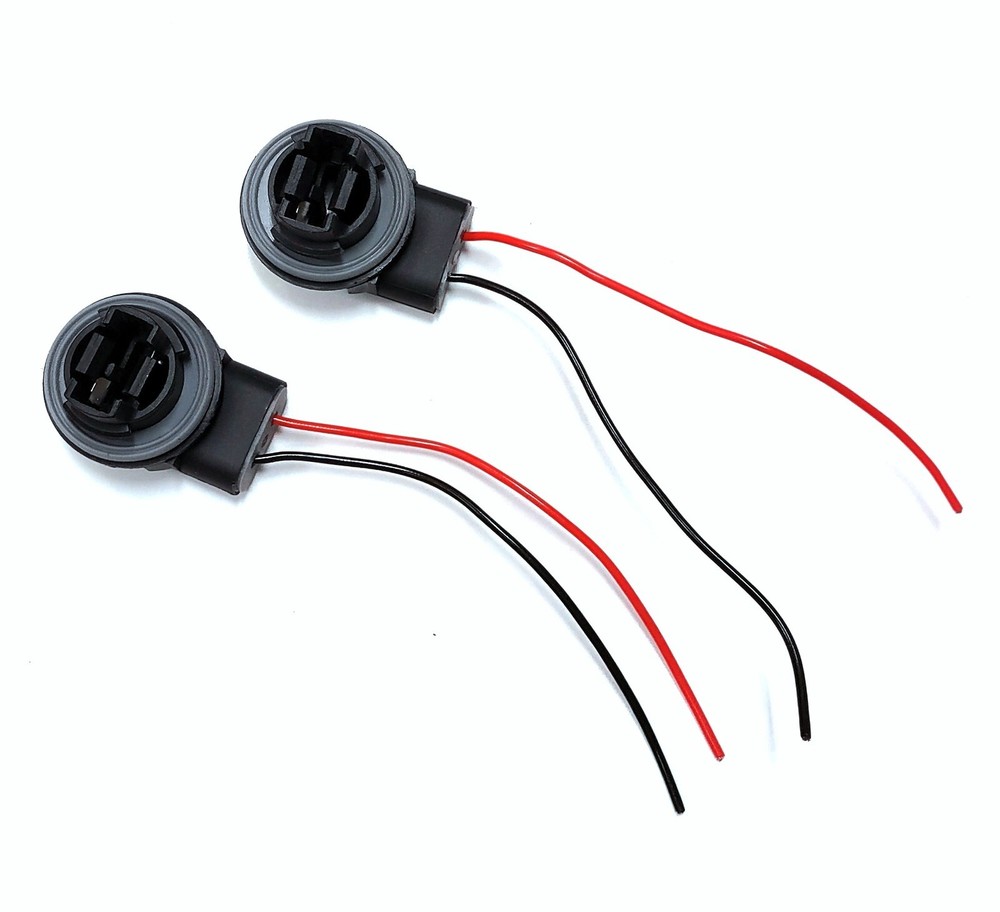 Universal Pigtail Wire Female Socket 3156 Two Harness Back Up Reverse Lamp Bulb