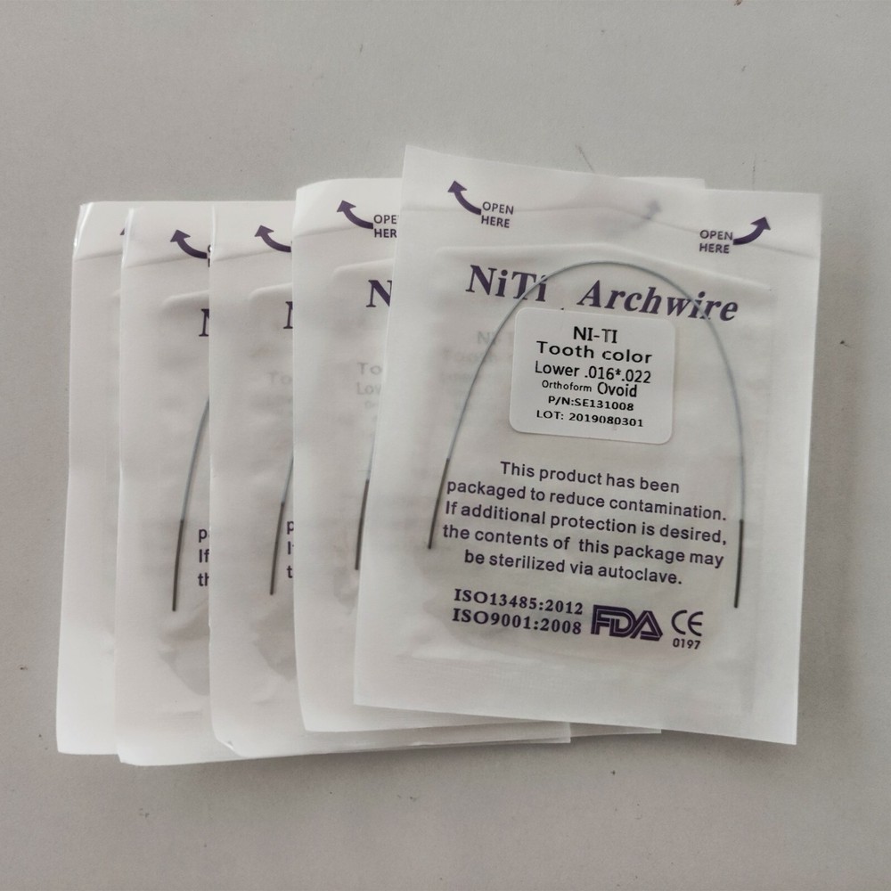 20 Packs Dental Rectangular Super Elastic Niti Arch Wire Coated White Color