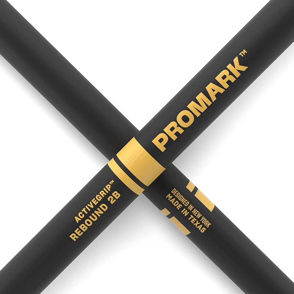 3 PACK Promark Rebound 2B ActiveGrip Acorn Tip Drumsticks