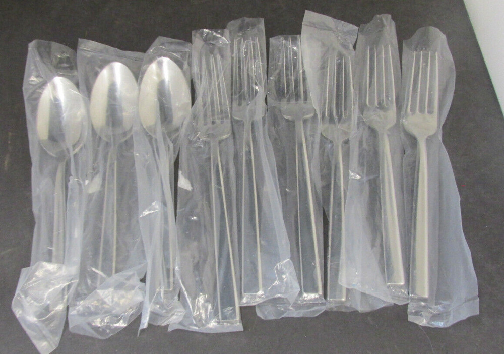 PATTERN COLE STAINLESS FLATWARE 3 SOUP SPOONS 3 DINNER 3 SALAD FORKS REED BARTON