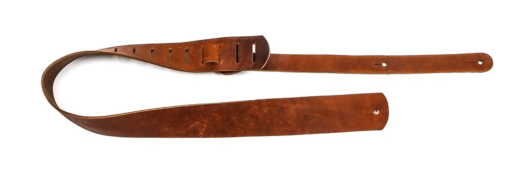 2 1/4" Wide Tan Saddle Cowhide Classic Guitar Strap
