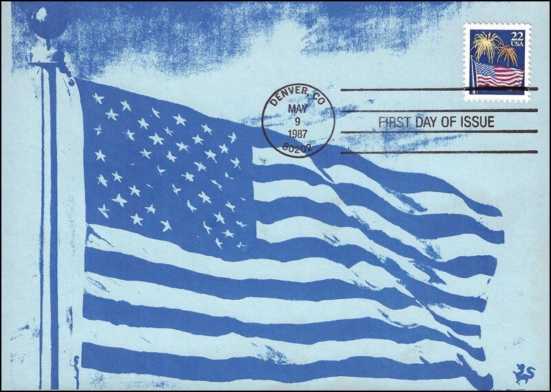 Sc. 2276 Flag/Fireworks Dragon Cards FDC