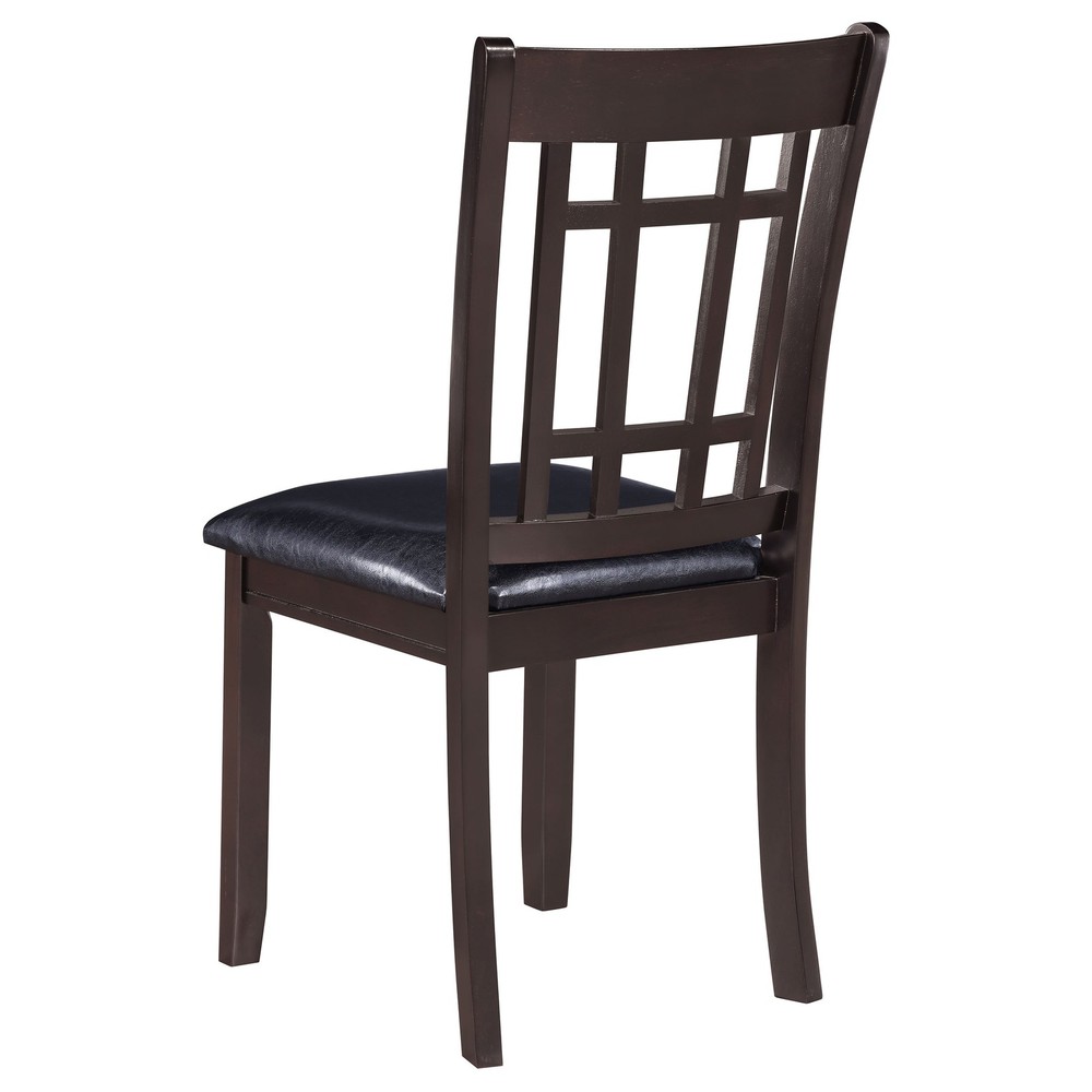 Espresso and Black Lattice Back Side Chairs