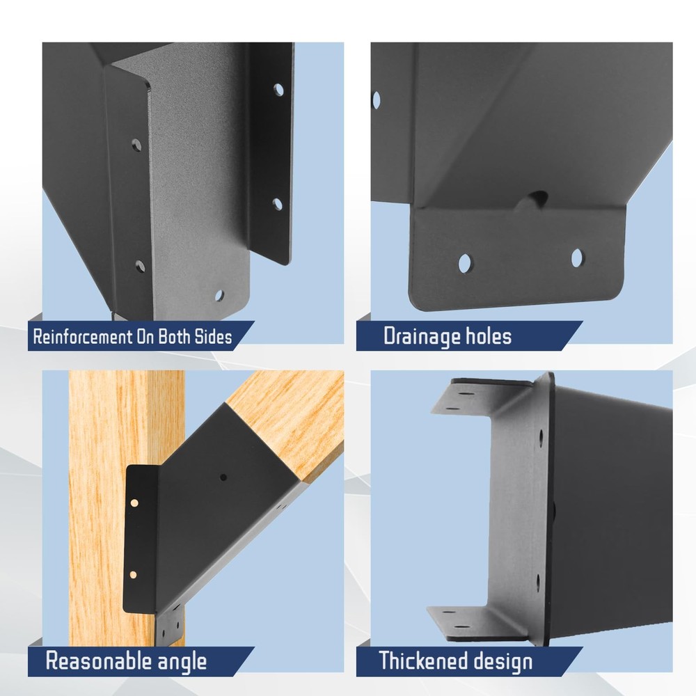 8 Pcs Pergola Angle Support Bracket,Reinforced 45-Degree Angle Bracket, for 4...