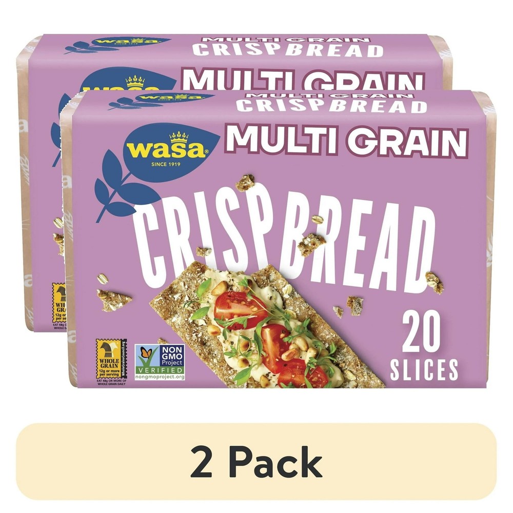 (2 pack) Wasa Multi Grain Crispbread, Multigrain Crackers, Fat Free, 9.7 oz