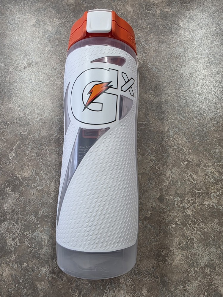 Gatorade Gx Hydration System Non-Slip 30oz Squeeze Water Bottle White