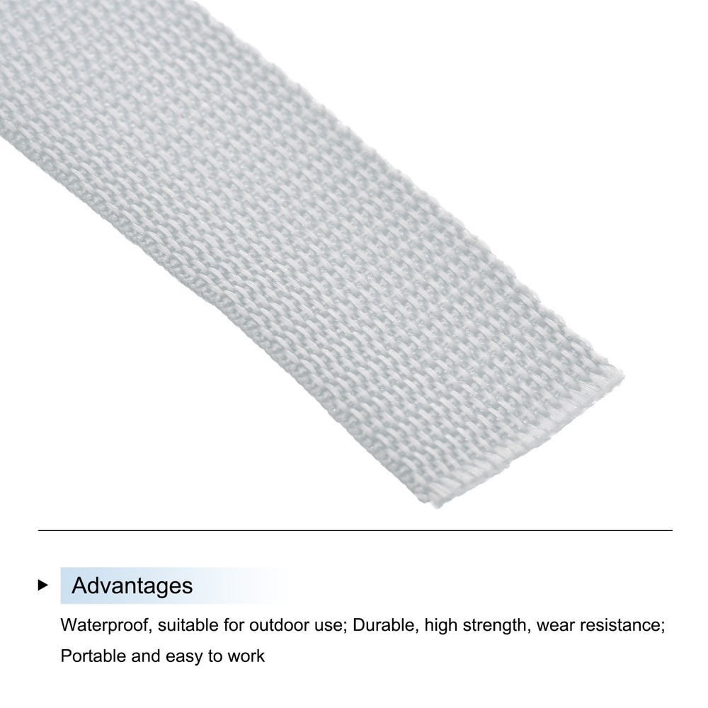 Lightweight Polypropylene Webbing Strap 0.8" 10 Yard Backpack Pale Grey