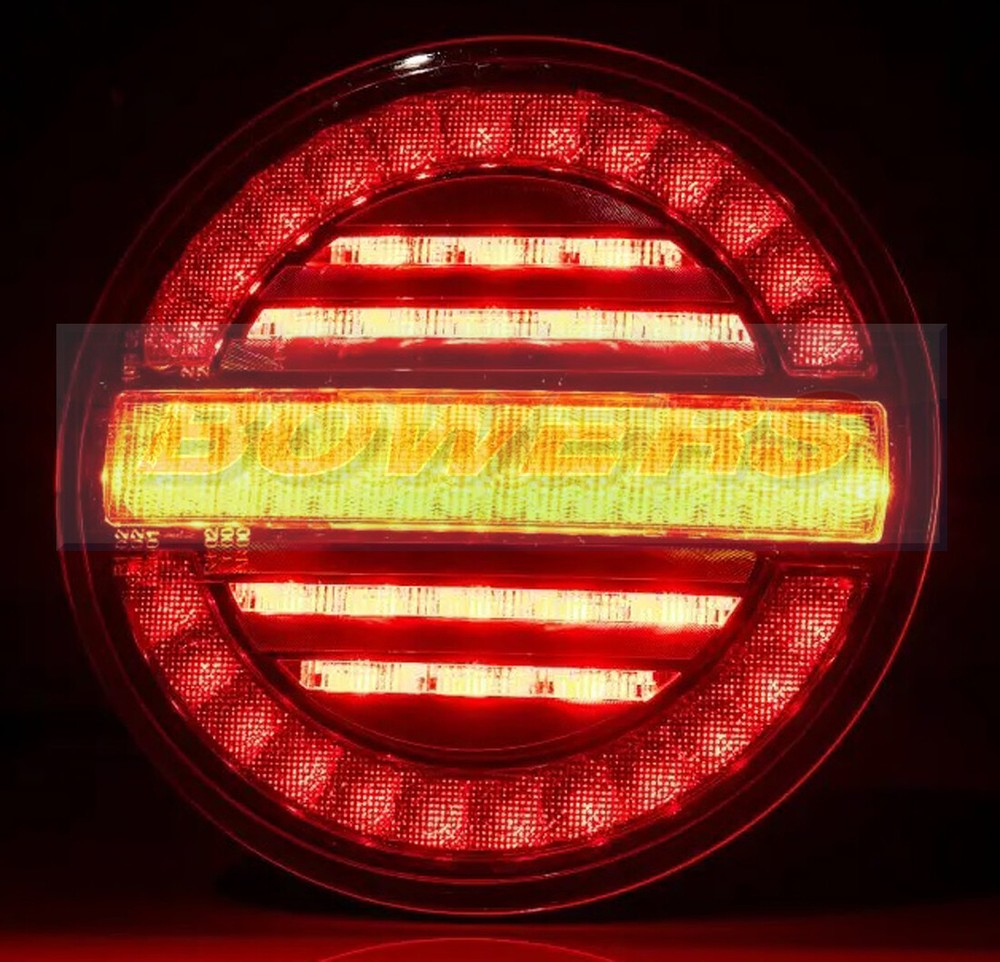 LED REAR ROUND HAMBURGER LAMP LIGHT + PROGRESSIVE DYNAMIC SEQUENTIAL INDICATOR