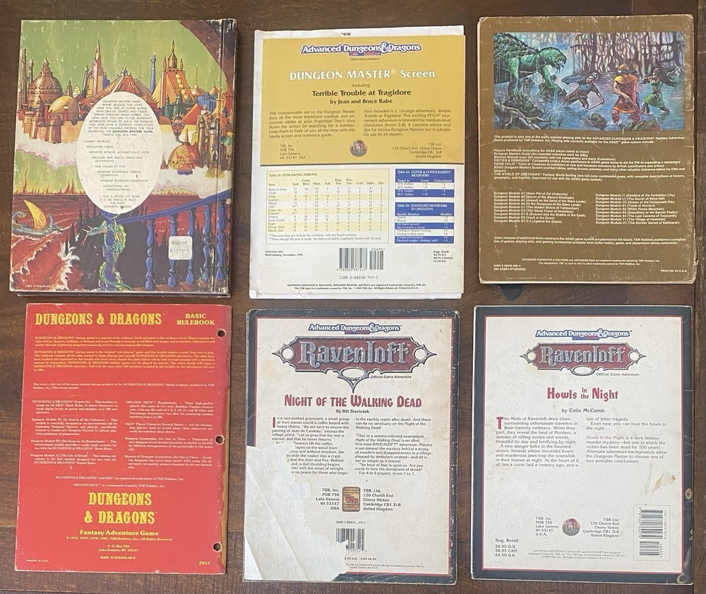 Dungeons and Dragons Rule Books, Dungeon Masters Screen And Modules