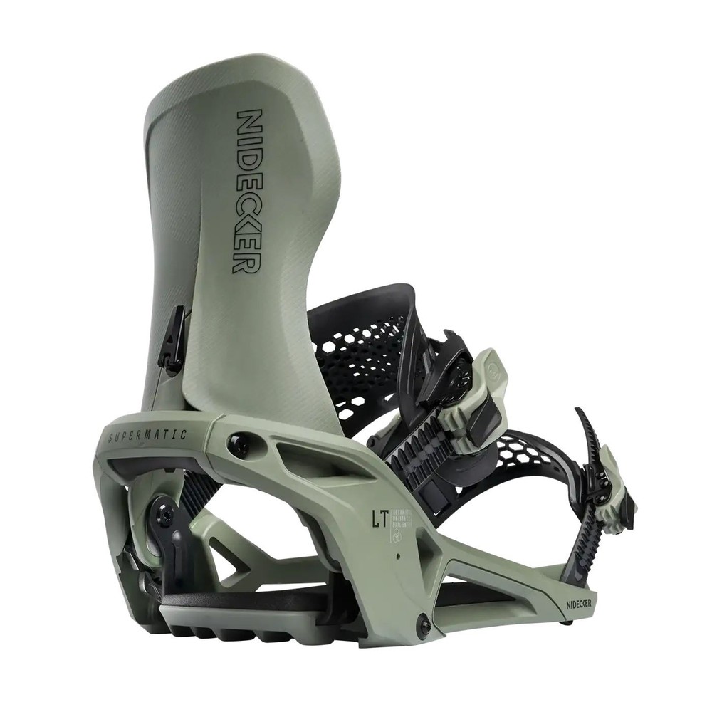 Nidecker LT Supermatic Snowboard Bindings, Olive, Large