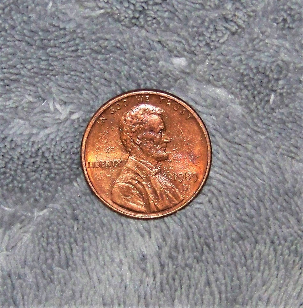 1989 D 1C PARTIAL COPPER LAYER MISSING REVERSE