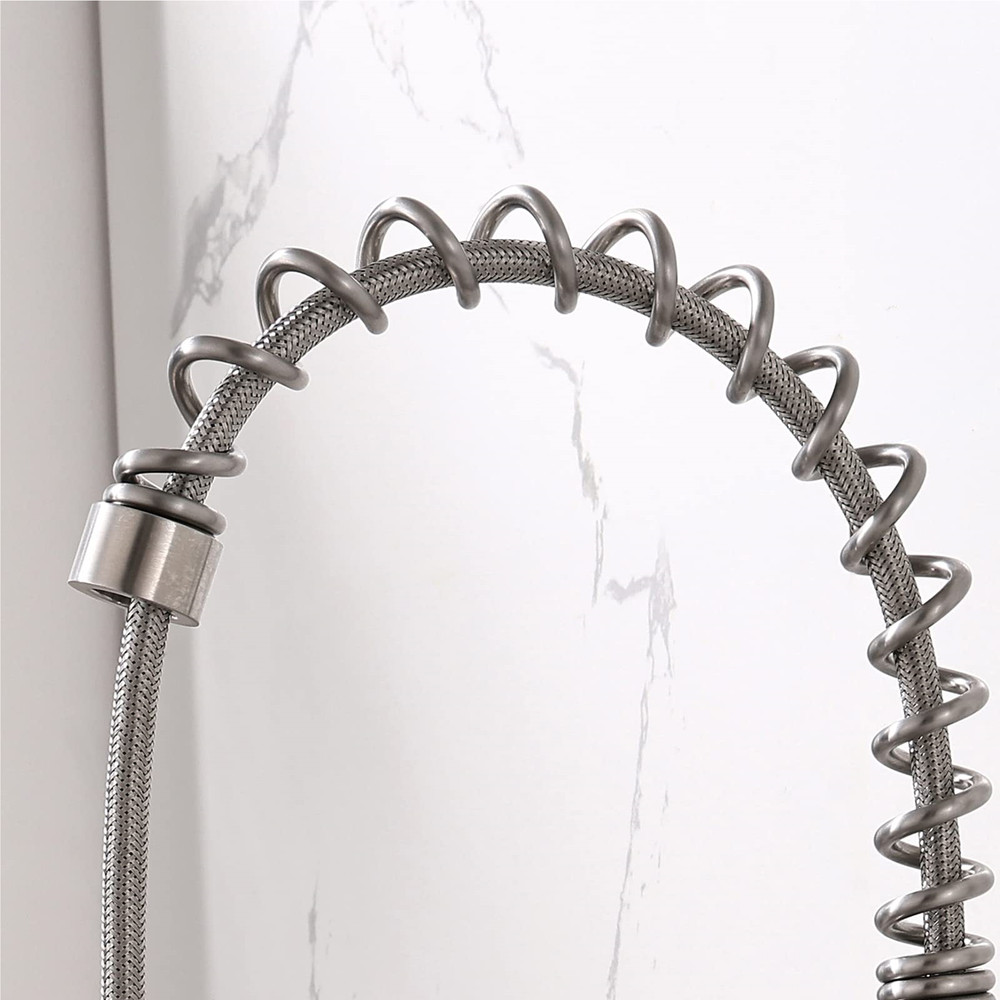 Silver Kitchen Faucet Kit 360° Rotation High Arch Single Handle Double Function