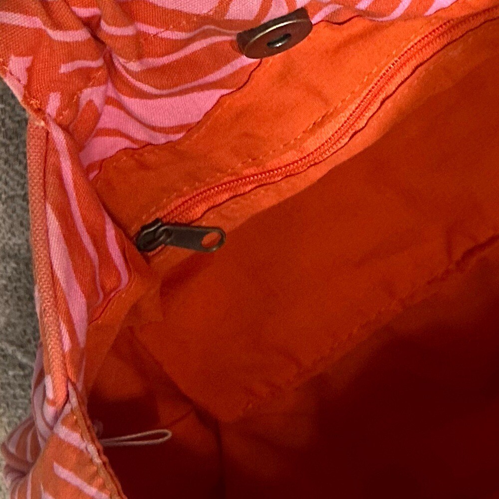 Vintage Old Navy Pink & Orange Chevron Patterned Bag
