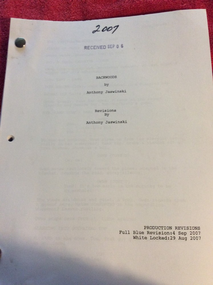 ORIGINAL SCRIPT BACKWOODS HAYLIE DUFF RYAN MERRIMAN DANNY NUCCI