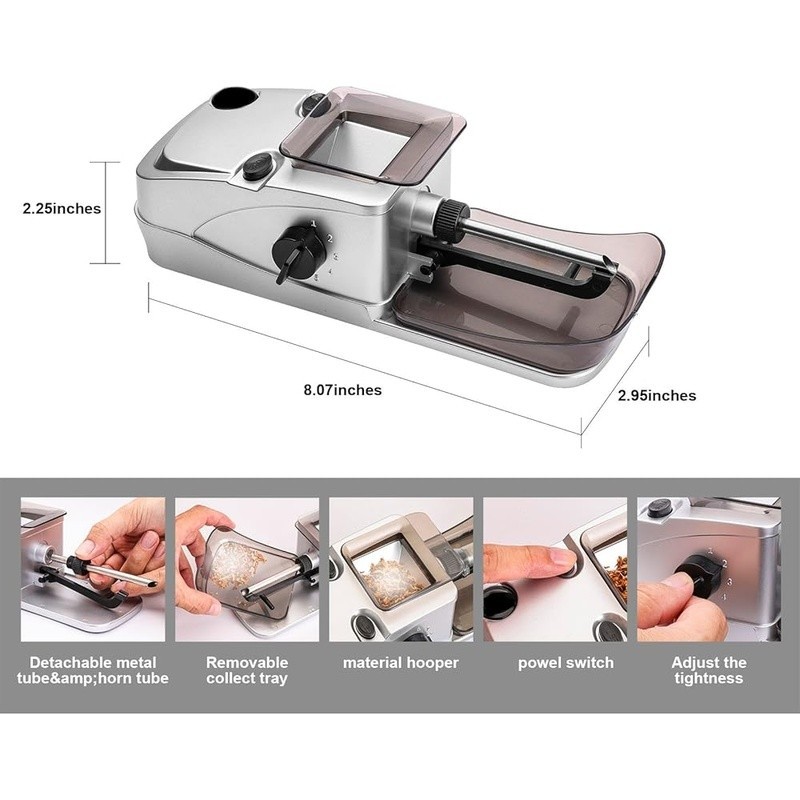 Cone Rolling Machine W/ Manual Herb Grinder & Pre-Roll Holder Convenient Set New