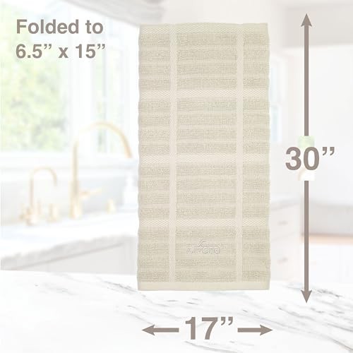 Solid Kitchen Towel: Highly Absorbent, Super Soft Long Solid - 1 Pack Almond