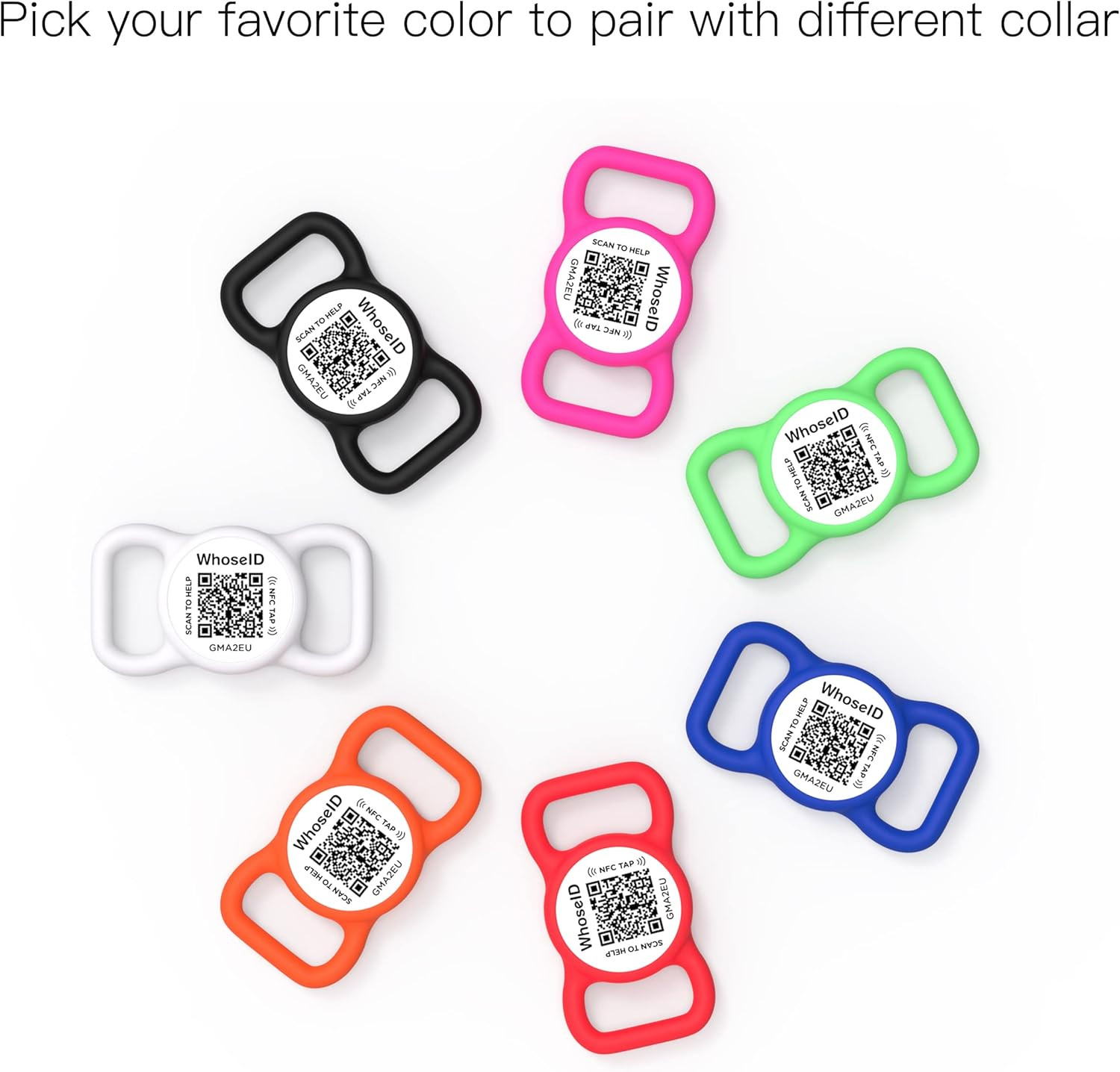 QR Code Dog Tag with NFC – Silent Silicone Pet ID with GPS & Emergency Contacts