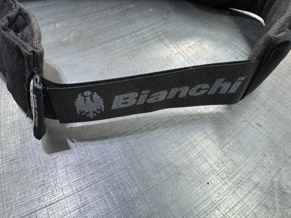 Bianchi Viser Hat Cap Strap Back Black Embroidered Logo Adjustable