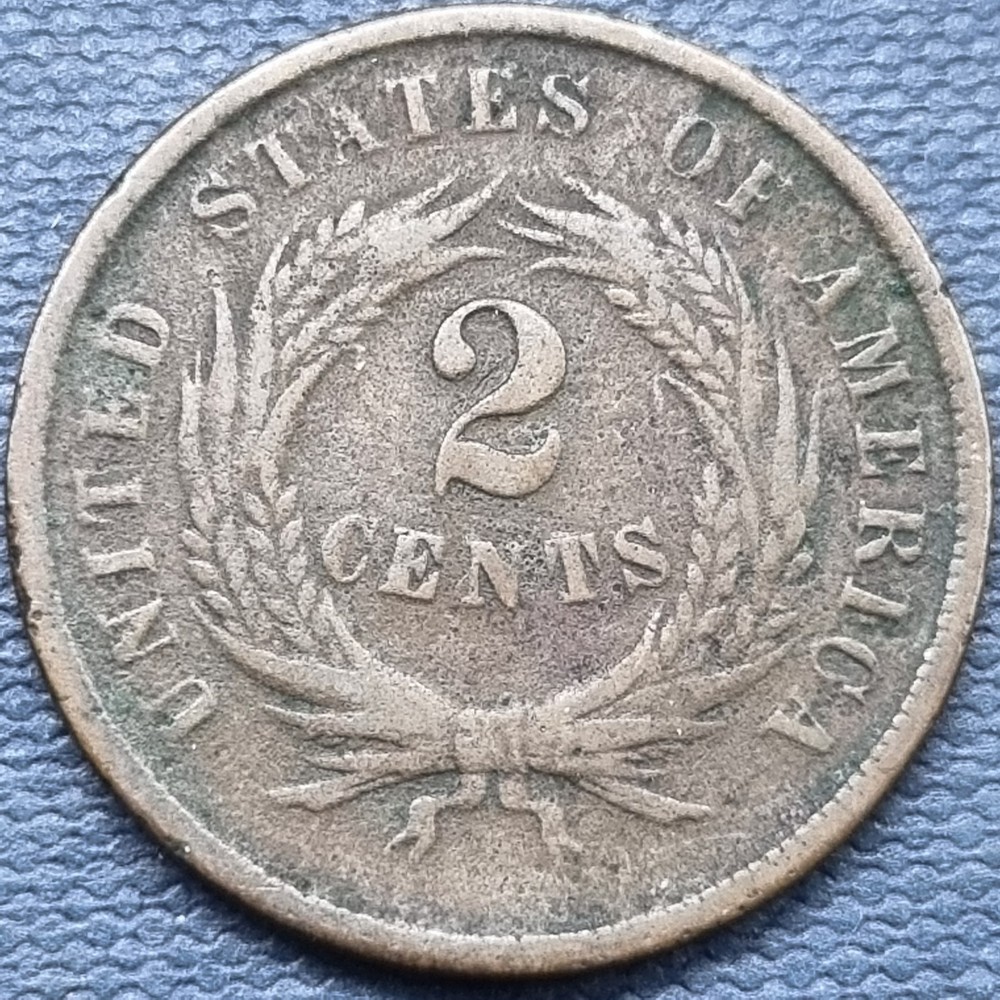 1864 Two Cent Piece 2c Better Grade Details #92810