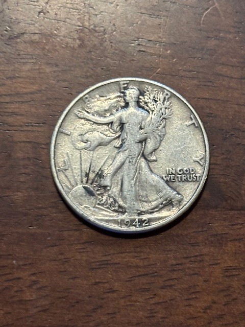 1942 walking liberty silver half dollar