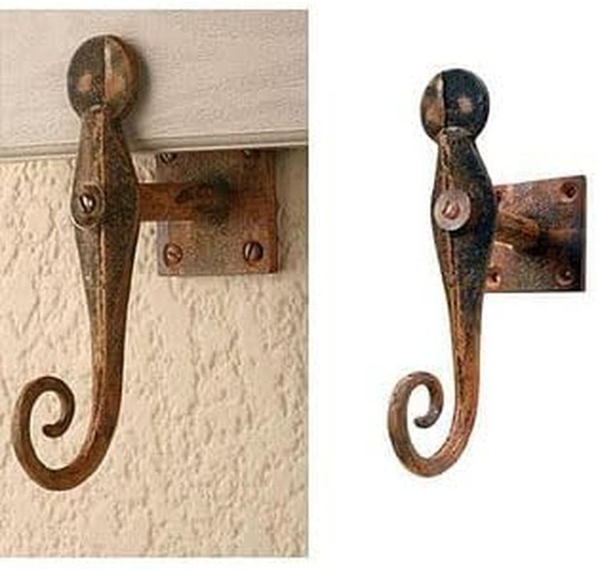 Colonial Style Solid Iron Rail Tail Shutter Dogs (Pack of 1) - Rust