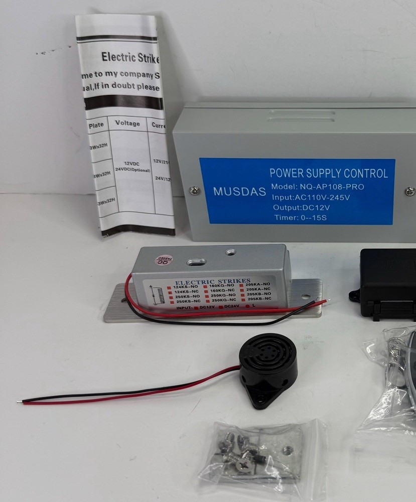 Access Control Electric Strike Door Lock Fail-Secure Kit System with 2 Remotes