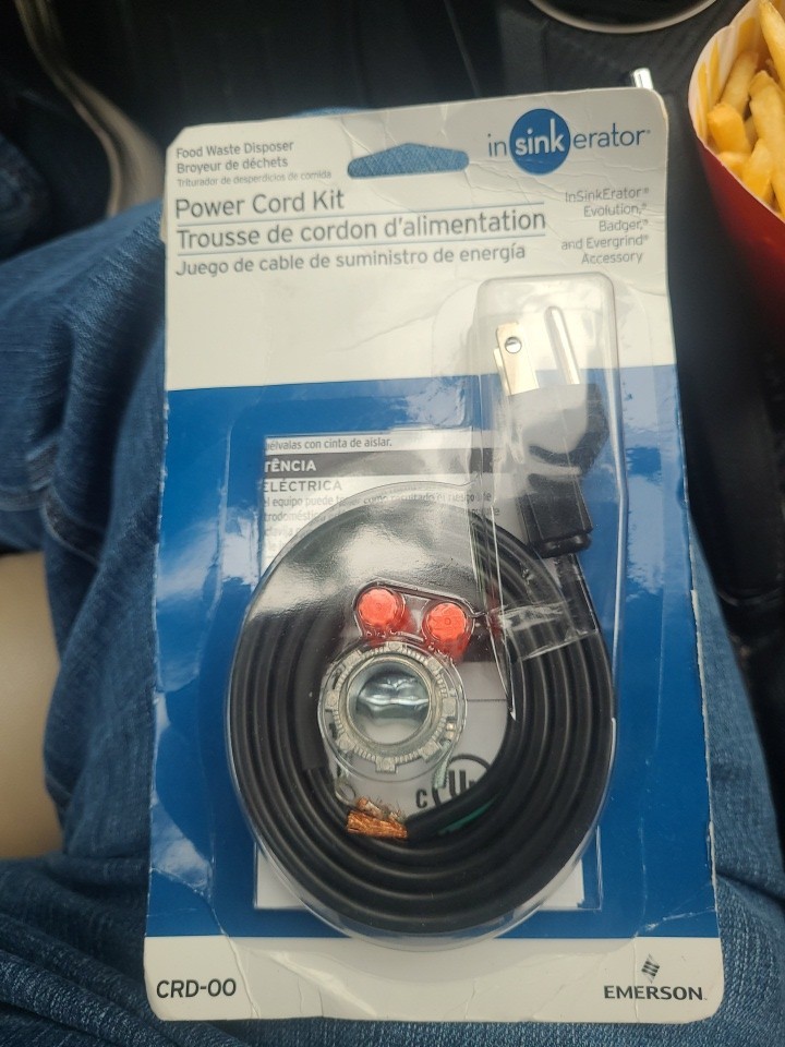 InSinkErator CRD-00 Power Cord Kit, Pack of 1 Black
