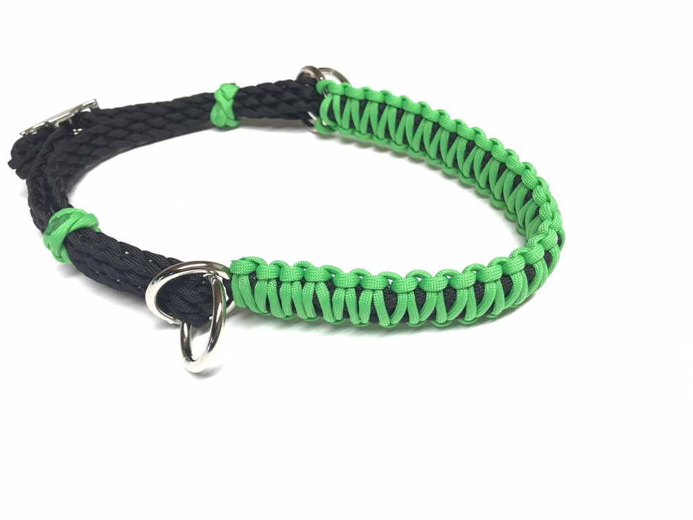 side pull hackamore attachment with a whoa neon green and brown...mini to draft