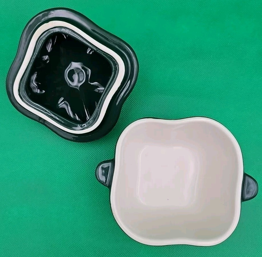 Technique KF144 Ceramic Small Casserole Dish With Lid Green Pepper
