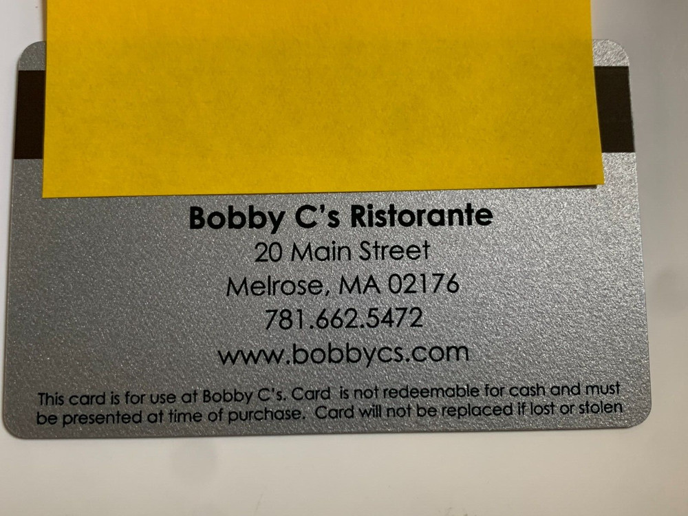 Bobby C's Ristorante Gift Card $100 value