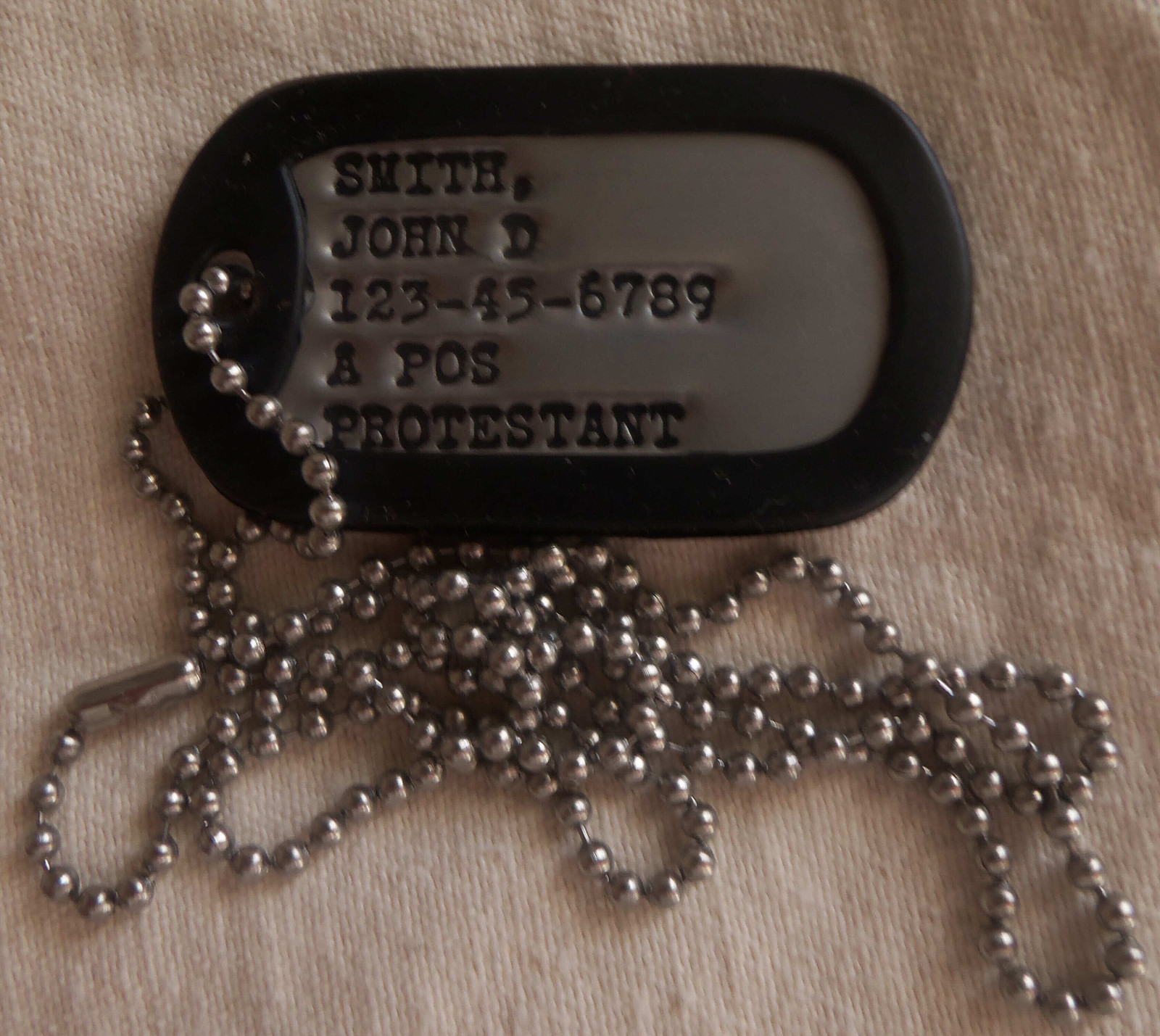 Real Standard Debossed Military Issue GI Dog Tag Dogtag Made Just For U
