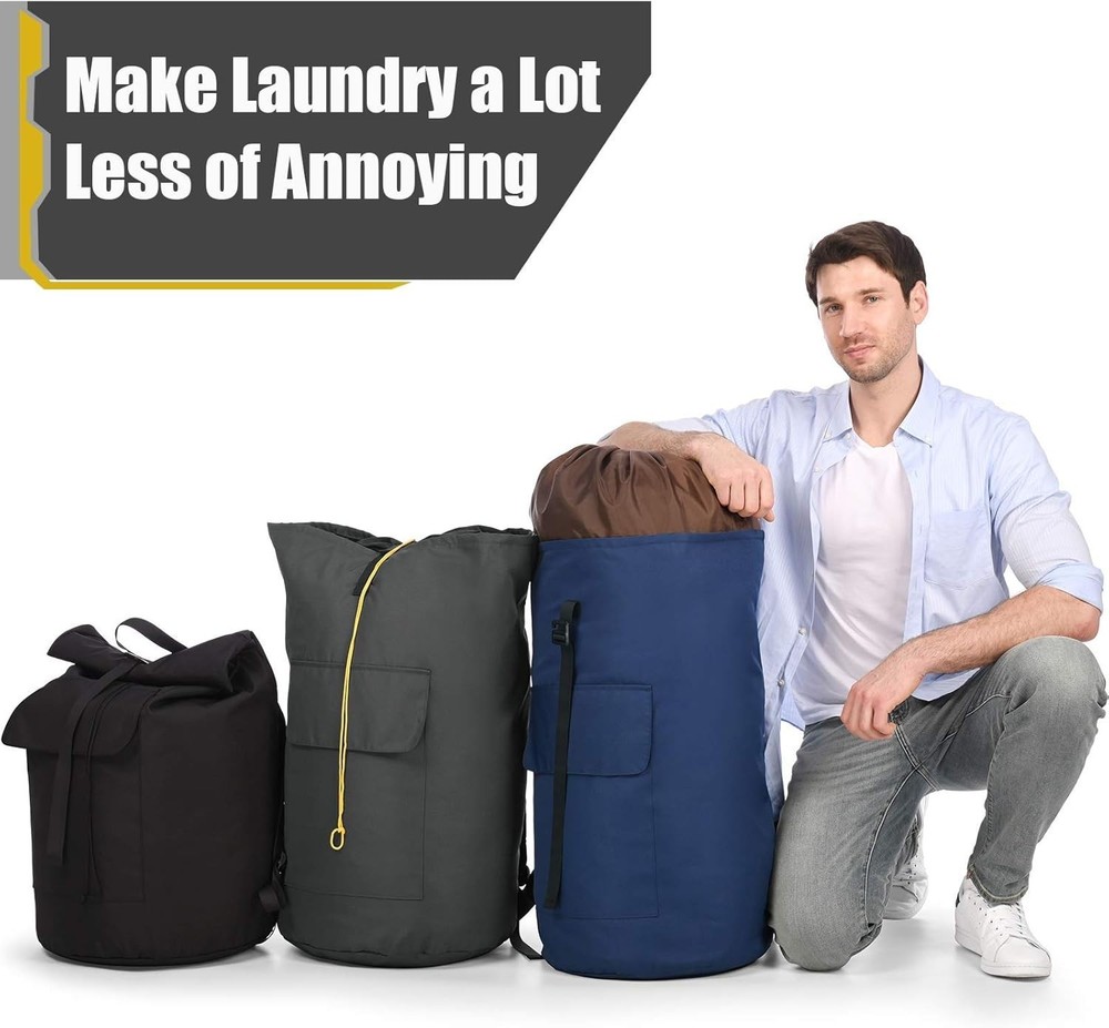 Heavy Duty Laundry Hamper Bag, 115L Capacity, Charcoal Grey