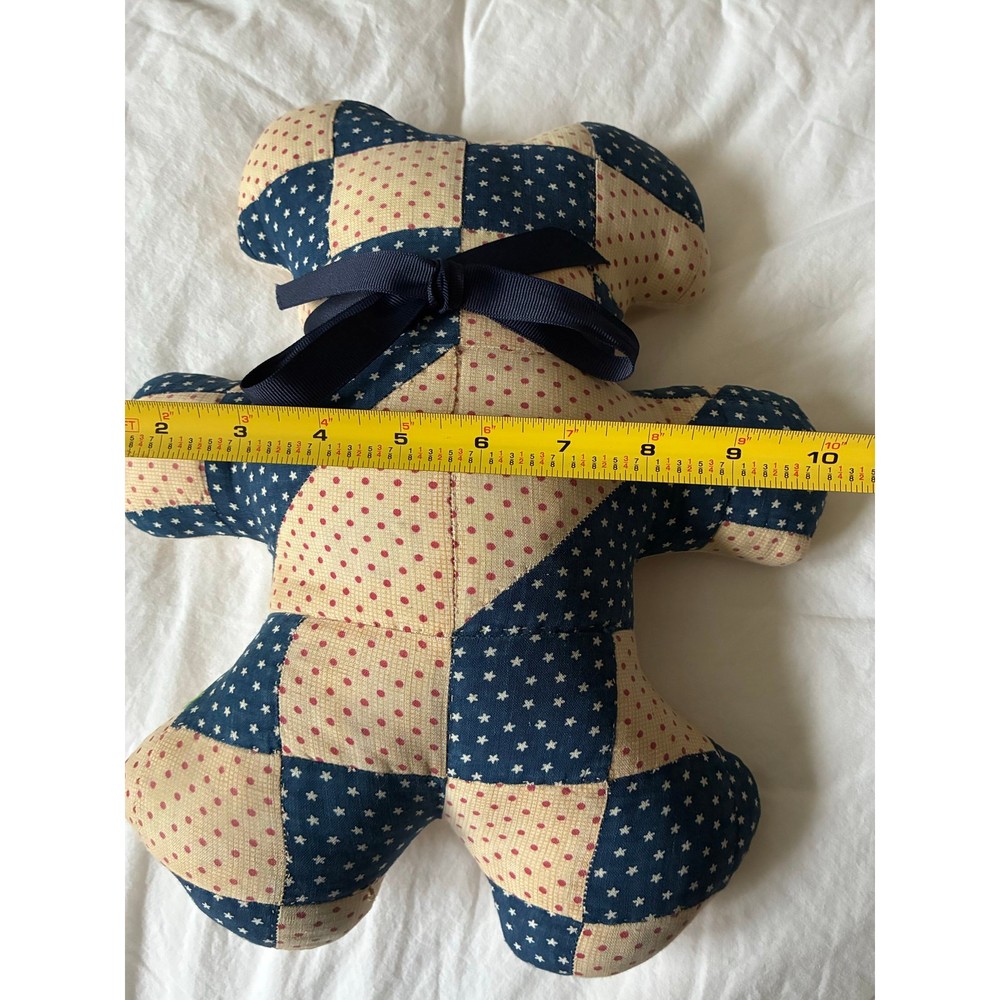 Vintage Handmade Patchwork Quilt 12” Teddy Bear