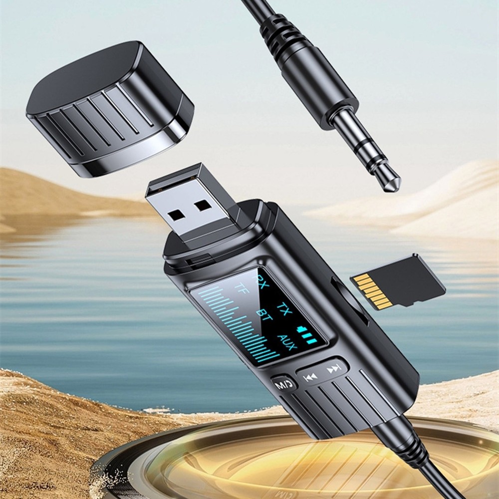 1Pc Wireless Bluetooth5.4 Transmitter Receiver Audio 3.5mm Jack Aux Adapter DC5V