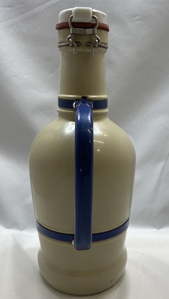 German Style Swing Top Ceramic Growler With Handle 2 Liter