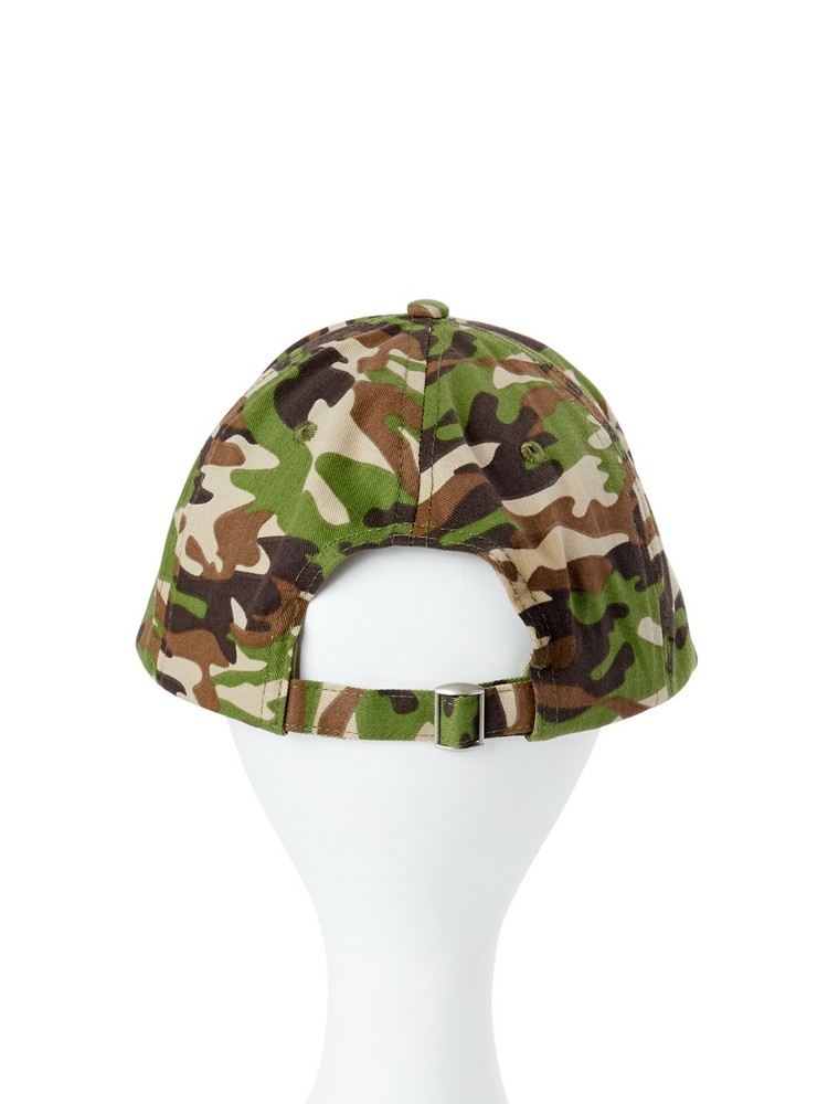 Camo Green Baseball Cap with Detachable Face Shield Reusable Washable