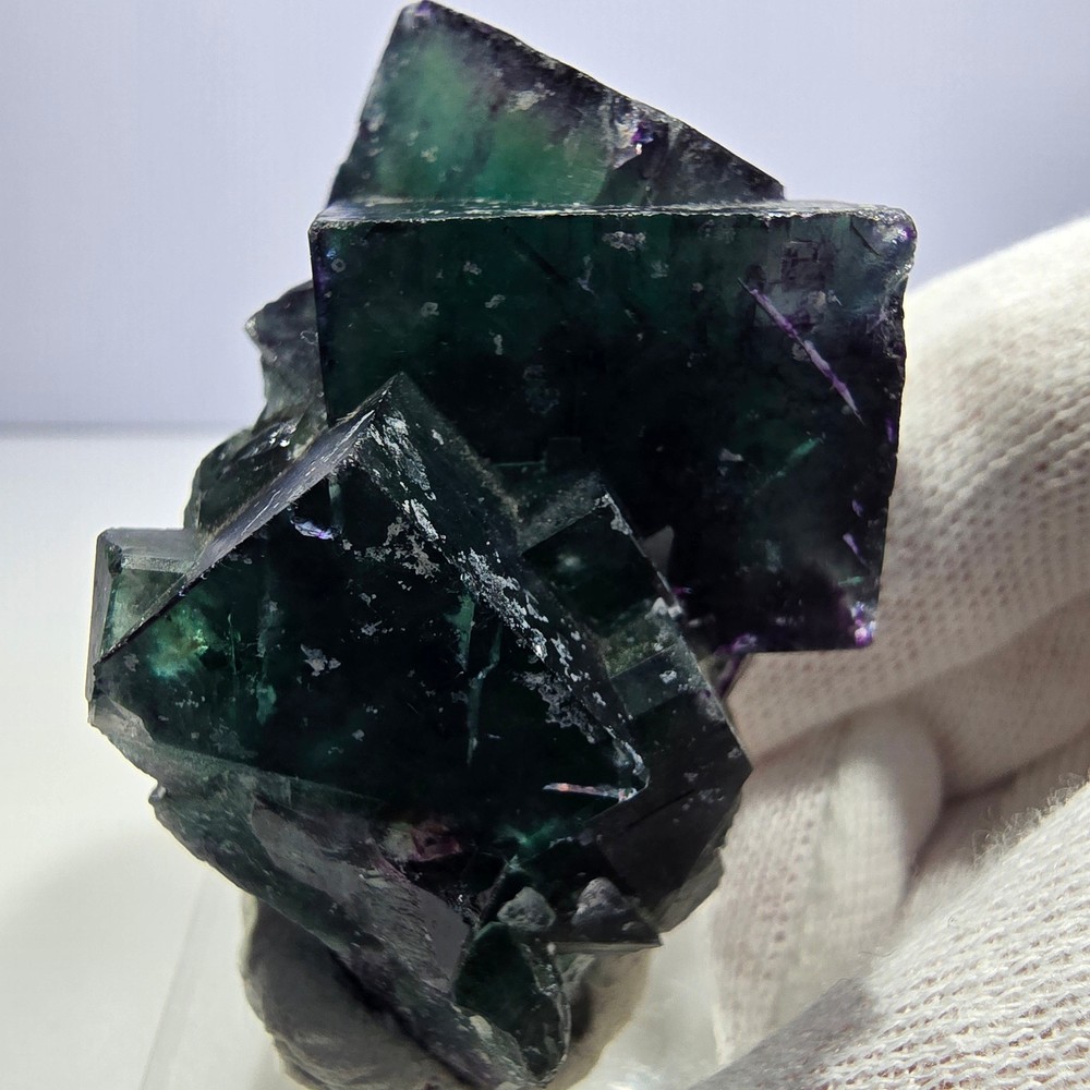 Clear Phantom Fluorite Cube Specimen zonal green purple Okorusu, Namibia