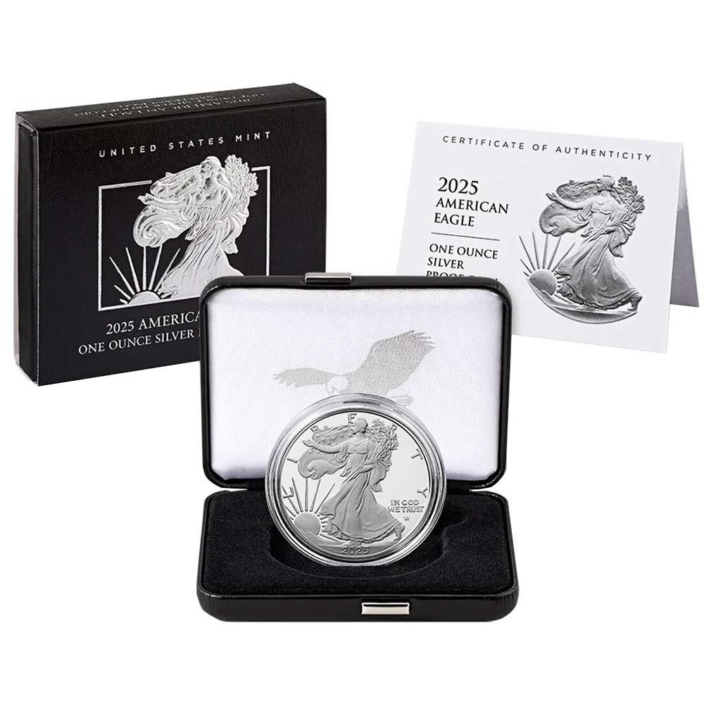 2025-S Proof $1 American Silver Eagle Box, OGP & COA