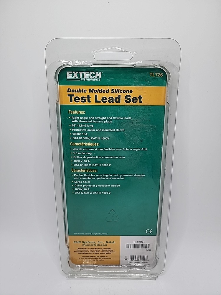 TL726 Silicone Test Lead Set- Double Moulded (Extech)