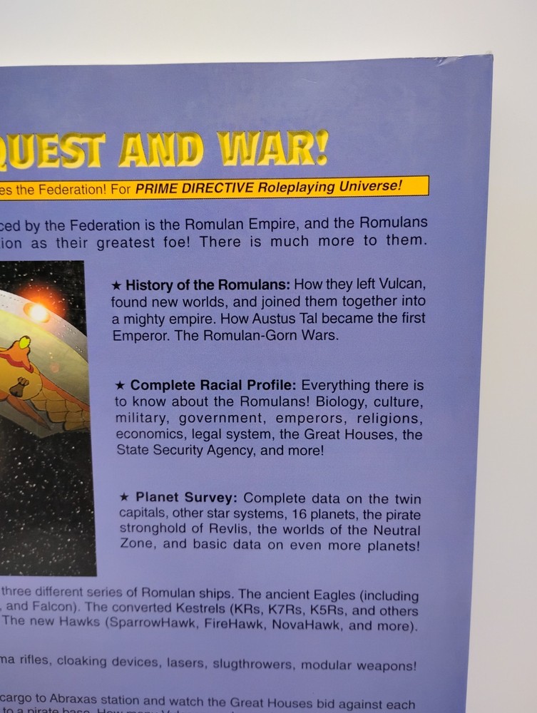 Romulans: Complete Imperial Data File- Prime Directive D20 RPG Supplement *NEW*