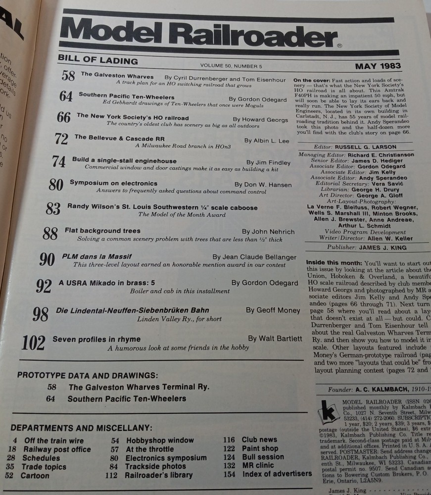 Model Railroader Magazine (May, 1983)