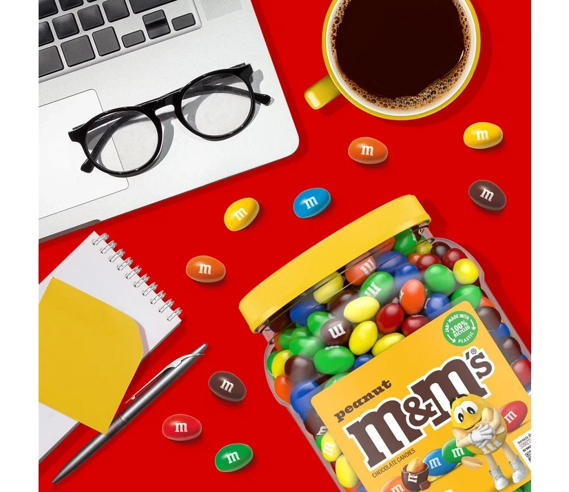 M&M'S Peanut Milk Chocolate Candy, 62 oz.