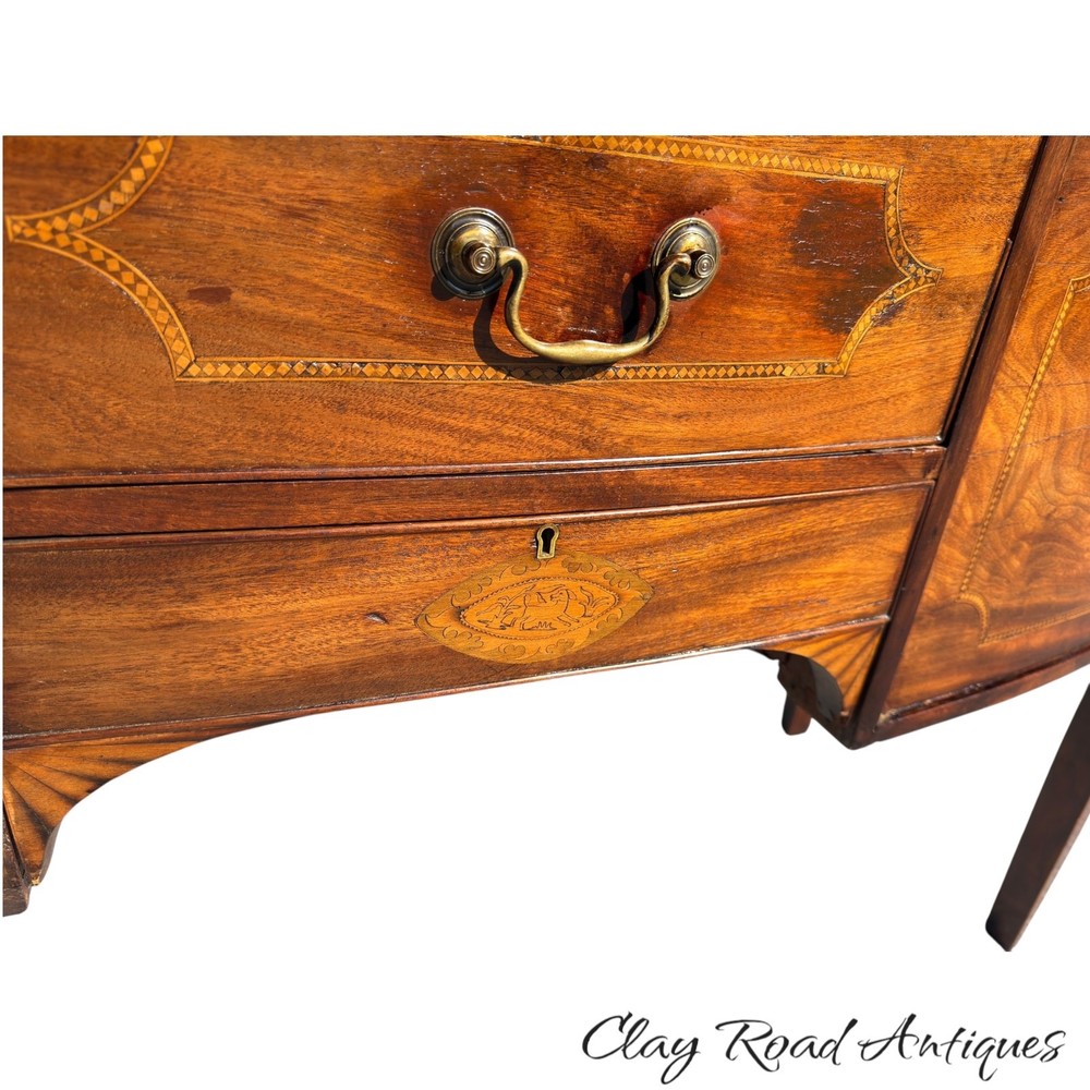 Antique Brandy board server mahogany inlaid Hepplewhite sideboard