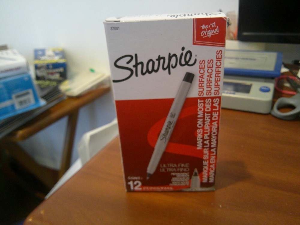 Sharpie Permanent Ultra-Fine Point Markers Black 12 PACK 37001