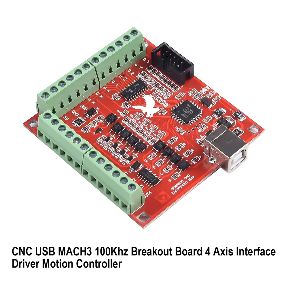 4 Axis CNC Motion Controller for Stepper Motors USB Breakout Board for MACH3
