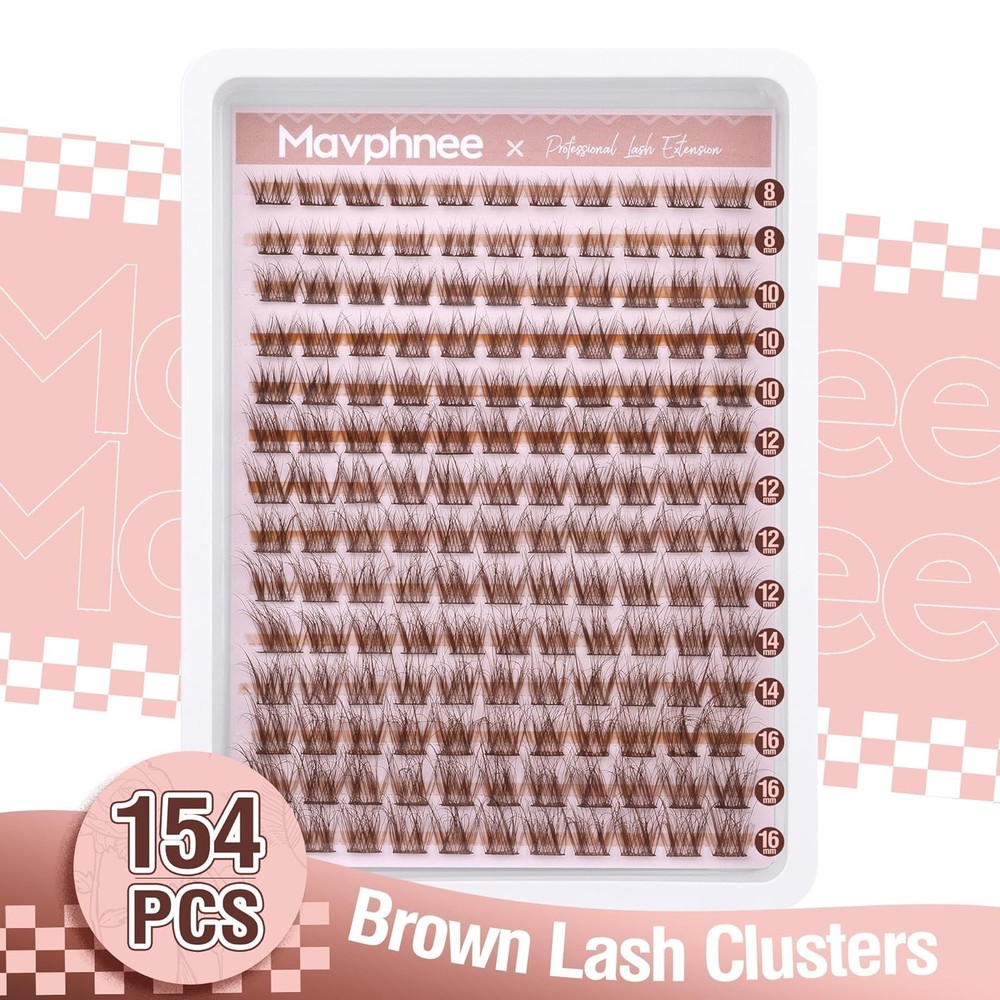 Brown Lash Clusters Natural Extensions Wispy Eyelash 154