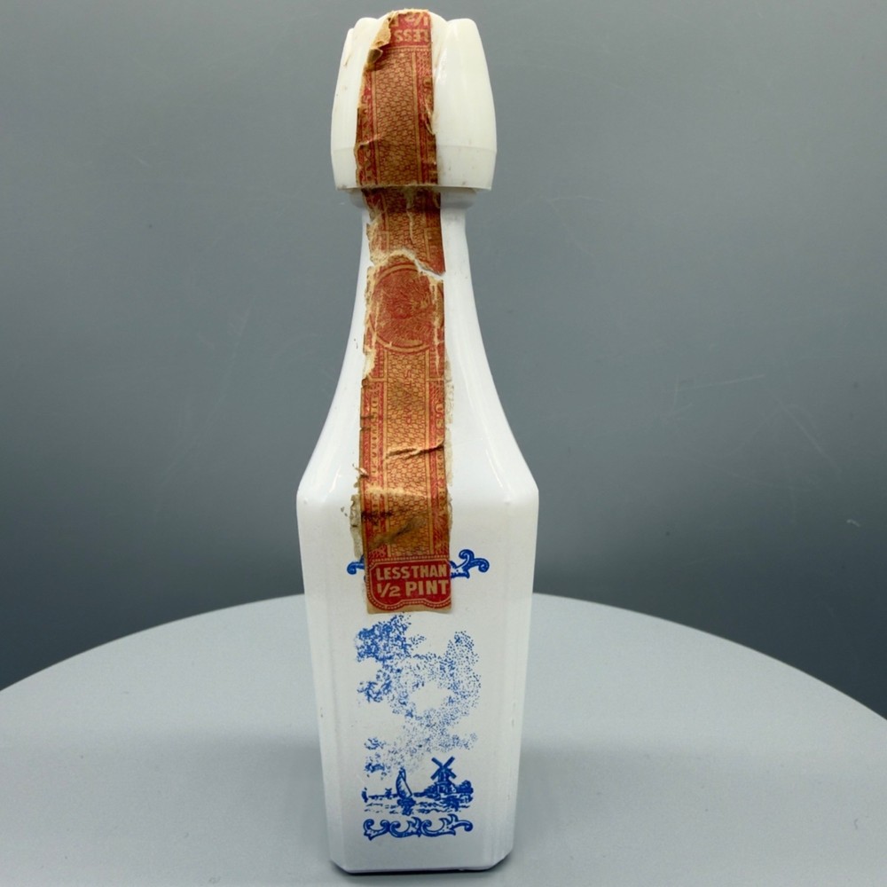 Vtg Vandermint Minted Chocolate Liqueur Delft Ceramic Mini Bottle Holland Empty